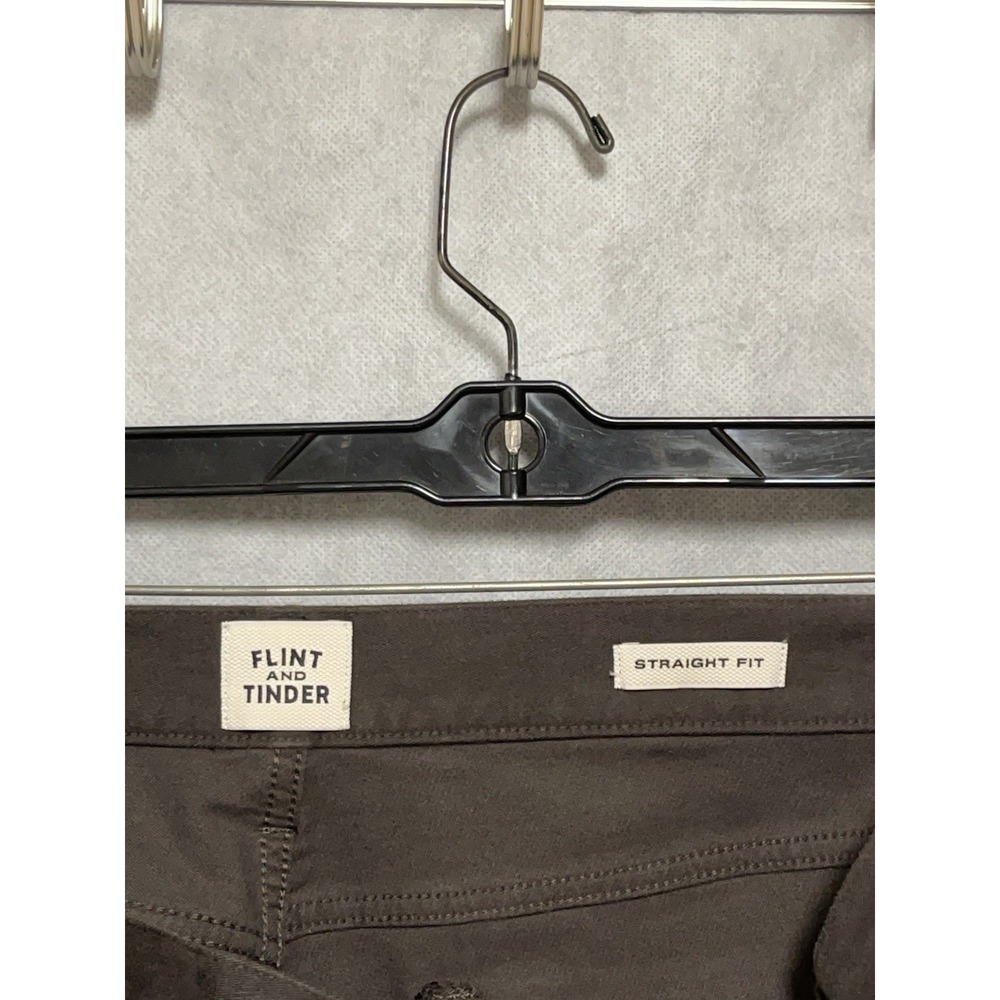 Flint & Tinder Pants Men 33X32 Brown Chino 365 Straight Brushed Twill F-510031 - Picture 8 of 11